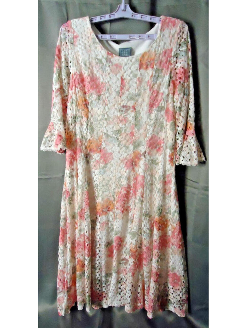 Rabbit Rabbit Rabbit Bell Sleeve Lace Dress Size 14 Multicolored Spring Easter
